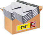 iMBAPrice 6x9 Inches White Poly Mailers, 1000-Pack Small #1 White Color Poly Mailing Shipping Envelopes Bags, Self Seal Adhesive Waterproof and Tear Proof (Total 1000 Bags) in Bulk