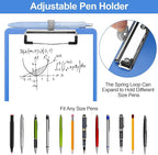 Small Clipboard with Storage, A5 Clipboards with Pen Holder, Half Letter Clip Boards 6x9 Mini Plastic Clipboard with Low Profile Clip for Classroom, School, Office Supplies (Blue)