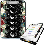 Clipboard with Storage High Capacity Plastic Nursing Clipboards with Pen Holder File Folder Storage Box Clipboard with Heavy Duty Clips for Teacher,Doctor,Offices-Moon Wild Floral