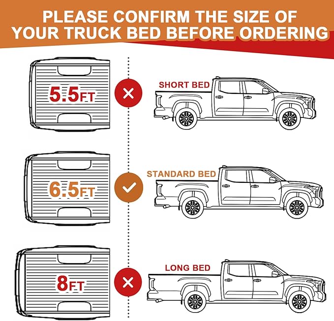 TripleAliners Truck Bed Mat Compatible with 2022 2023 2024 2025 2026 Toyota Tundra Accessories 6.5FT Vehicle Liner Perfectly Flush All Weather Protection TPE Heavy Duty Pickup Car Bed Cargo Mat