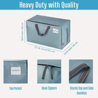 VENO 2 Pack Moving Bags and Large Christmas Decoration Storage Bins with lids. Alternative to Moving Boxes, Packing Supplies for College. Heavy Duty Totes (Light Blue Matte, 2 Pack)