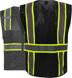 FONIRRA 3 Pack Hi Vis Safety Vest for Men with 8 Pockets,Hi Vis Reflective Mesh Vest for Men for Construction