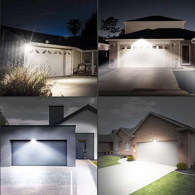 UFOND 10000 Lumens LED Flood Lights,100W Outdoor Waterproof Floodlights, Lighting Angle Adjustable,Portable Light with Plug for Garage,Yard,Garden,Porch(2 Pack)