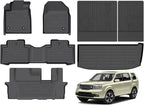 Hutisya-Floor Mats & Cargo Liner with Backrest Set Fit for Honda Pilot 2009-2015 All Weather Protection Anti-Slip & Durable TPE Full Set Liners Automotive Accessories-Black