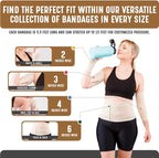 Premium Elastic Bandage Wrap (2” Wide, 25 Pack) - Nexskin Latex Free Athletic/Medical Compression Bandages Hook & Loop Fasteners at Both Ends - Lifetime Washable & Reusable Bandages