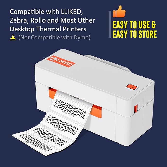 L LIKED 2.25" x 0.75" Direct Thermal Labels, Permanent Adhesive Address Barcode Label & Compatible with Rollo, Zebra and Other Desktop Printers (12 Roll, 20400 Labels)