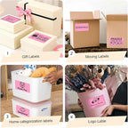 3x5 Inch Thermal Label Stickers,300Pcs Waterproof Rectangle Labels for Storage Bins,Moving Boxes,Address & Inventory Organization,Small Business Labeling,Pink