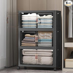 Extra Large Stackable Storage Bins with Lids & Wheels & Door, 336QT-112QT/28GAL*3Pack Foldable Collapsible Closet Organizers, Plastic containers drawers for bedroom Dorm