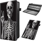 Car Registration and Insurance Holder, Leather Car Glove Box Organizer, Cool Car Accessories for ID, Driver's License Cards & Essential Document,Business Cards,Men&WomenRock Skeleton
