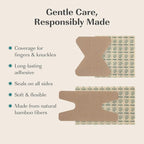 FEBU Eco-Friendly Bamboo Fingertip Bandages | PFAS Free Knuckle Bandages for First Aid | Flexible Fabric Wound Dressing | Fully Compostable, Latex Free Bandage | 30 Count Knuckle & Finger Bandage