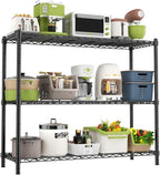 Storage Shelves Heavy Duty, 48" W x 20" D x 47" H Garage Wire Shelving Unit Loads 1200LBS, 3-Tier Adjustable Metal Industrial Utility Shelf Rack for Kitchen, Laundry Room, Pantry, Warehouse, Basement