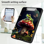 Clipboard with Storage,Office Supplies Nursing Clipboards Folder with Pen Holder Plastic Foldable Clip Board with Storage for Nurse Teacher,Cute Mushroom Frog