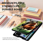 A4 Clipboards,Heavy Duty Waterproof Nursing Plastic Folder Clipboard with Storage Clip Boards,File Folder Storage Box Clipboard Case for Teacher,Doctor,Offices,Running Horse