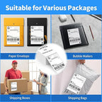 4"×6" Direct Thermal Shipping Label, Fanfold Thermal Label 1000 Packs (500packs Per Stack) Permanent Adhesive, Compatible with Zebra, Rollo, Jadens, Nelko