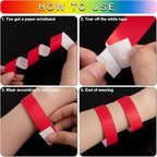 1200 Pcs Plastic Paper Wristbands for Events Neon Color Wrist Bands Concert Identification Wristbands Paper Bracelets Wristbands Party Hand Bands (Red)