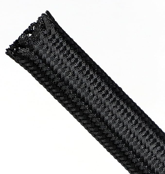 Polyamide Cable Sleeve, 10ft Flexible Expandable Braided Sleeving, Cable Management Sleeve for TV Computer Office Home Entertainment (Black, 5/8")