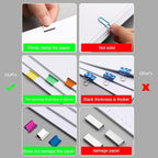 Reusable Portable Paper Clam Clip Dispenser, 40 Sheet Capacity-2Pcs, 100 Metal Refill Clips (50 Silver + 50 Color) for Home School Desk Office (Purple and White)
