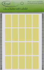 Royal Green Rectangular Color Coding Stickers in Pastel Yellow (40mm x 19mm) 1.57 inch x 0.75-1000 Pack