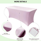 Obstal 6 Pack Stretch Table Covers for 6 Foot Tables - 6 FT Universal Rectangular Fitted Tablecloth Protector for Valentine's Day, Wedding, Banquet, Party (Pink, 72 x 30 x 30 Inches)