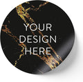 100 Custom Vinyl Stickers - Upload Your own Image, Text, Design, Logo - Personalized Logo Labels for Handmade, Packaging, Bottle, Jars, Candle, Brand Stickers (Black Gold Marble, 1.5x1.5)