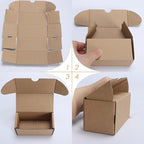 PHAREGE 4.6x2.2x2.2 inch Shipping Boxes Bulk 50 Pack Brown, Tab Lock Tuck Top Mailer Boxes for Packaging Small Business, Small Cardboard Gift Boxes for Wrapping Mailing Present