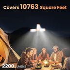 CAVN Rechargeable Camping Lights with Stand 6.5 ft Max Height, Portable Cordless LED Work Light 2200 Lumens 6500/4500/3500K Dimmable Camping Essentials Gear with Detachable Tripod, Orange