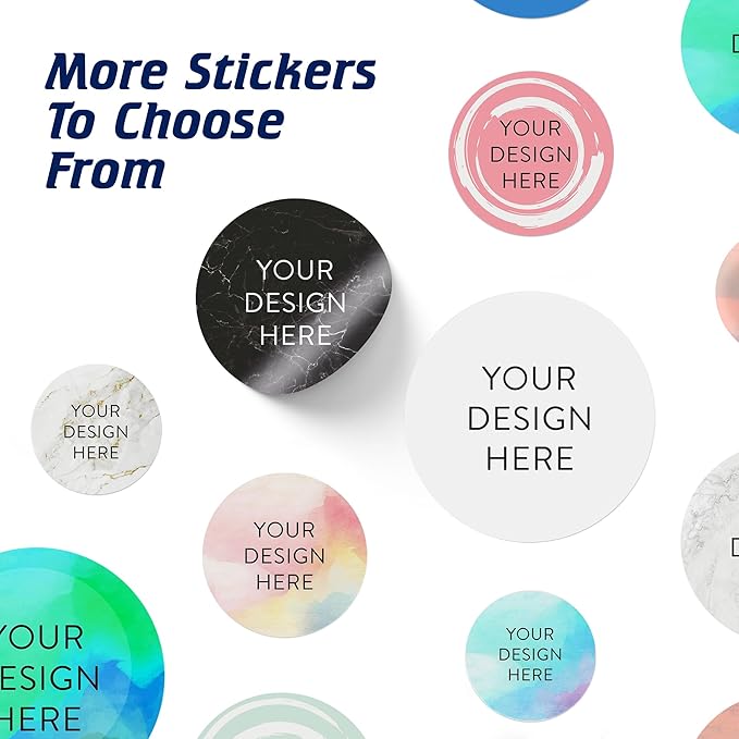 100 Custom Vinyl Stickers - Upload Your own Image, Text, Design, Logo - Personalized Logo Labels for Handmade, Packaging, Bottle, Jars, Candle, Brand Stickers (White, 6x6)