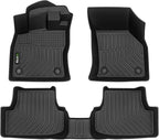 HAFIDI® Floor Mats Fit for 2015-2021 Volkswagen Golf (MK7 & Alltrack & GTI & R) All Weather Protection TPE Car Floor Liners, Fits 1st & 2nd Row Full Set VW Golf Custom Accessories, Black
