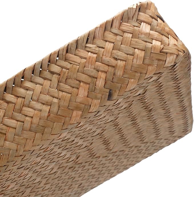 Seagrass Letter Tray, Woven Desk Tray, Wicker Desktop Basket Organizer for Papers, Documents, Magazines, Files