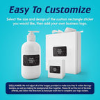 100 Custom Vinyl Stickers - Upload Your own Image, Text, Design, Logo - Personalized Logo Labels for Handmade, Packaging, Bottle, Jars, Candle, Brand Stickers (Black Marble, 4x2)