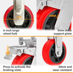 2 in 1 Panel Truck, 2000 LBS Panel Dolly Cart with 6" Swivel Casters and 36" x 24" Deck, Heavy-Duty Drywall Sheet Cart, Handling Wall Panel, Lumber for Garage, Warehouse (9.47 in (3 Side Handrails))