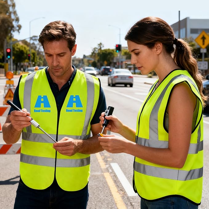 BeautyWill Custom Safety Vest Customized Logo Class 2 High Visibility Reflective Vest with Pockets Construction workwear