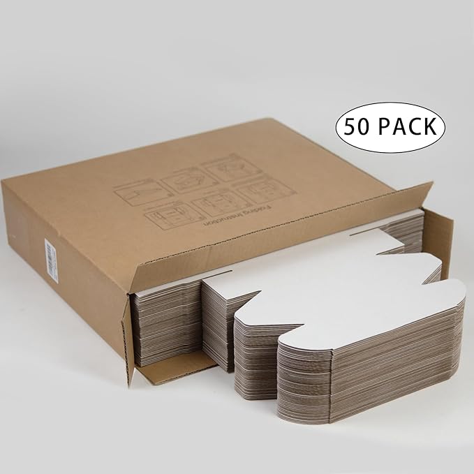 50 Pack 6.5x3.2x2.2 Inches Small Shipping Boxes, White Corrugated Cardboard Boxes, Moving Mailing Packing Box