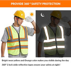 BeautyWill Custom Safety Vest Logo Class 2 High Visibility Reflevtive Vest Outdoor Protective Workwear