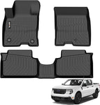 AIPOIL® Floor Mats for 2022-2025 2026 Ford Maverick Hybrid Fits 1st & 2nd Row TPE All Weather Anti-Slip Floor Liners Full Set Custom Car Mats Accessories, Black