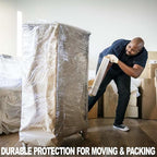 Stretch Wrap Film, 15" x 1000Ft Shrink Wrap Roll with Handles,60 Gauge Stretch Wrap Industrial Strength, Plastic Wrap for Pallet Wrapping Shipping Moving and Surface Protection (12 Pack-5"-80 Gauge)