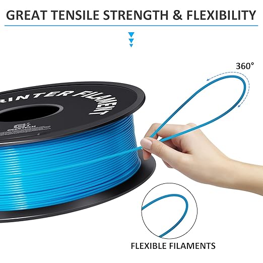 Geeetech 1.75mm PLA 3D Printer Filament, 1kg Spool (2.2lbs), Upgrade Tidy Winding Tangle-Free, Dimensional Accuracy +/- 0.02 mm, Water Blue