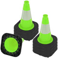 OrangeStar 8 Pack 12" Green Traffic Safety Cones, PVC Parking Construction Cones w/Reflective Collar, Heavy Duty Base for Driving Practice, Parking Lots and Roadwork