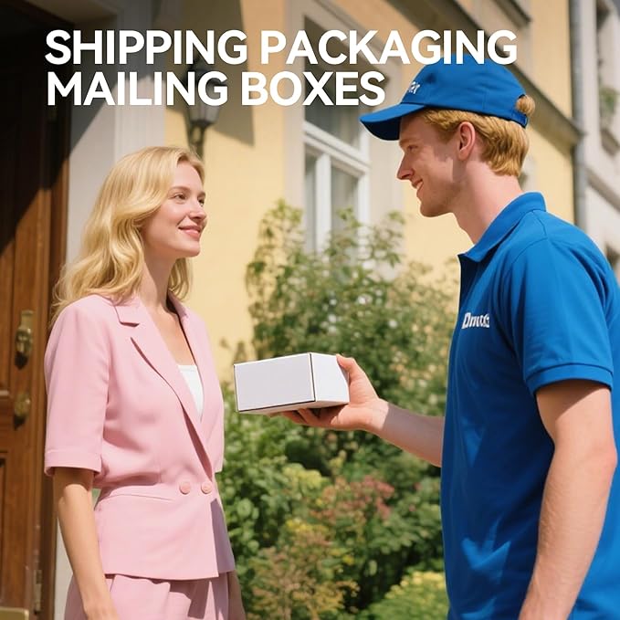 Small Shipping Boxes 3.5x3.3x1.6 Inches, 50-Pack White Corrugated Cardboard Gift Boxes for Mailing, Packaging & Storage