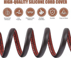 Floor Cord Cover Self Adhesive Cord Hider,10FT Cable Management, Extension Strip Protector for Wires, Prevent Cable Trips for Offices, Gyms, Exhibitions Cavity:0.3"(W) x 0.28"(H) Black Wood