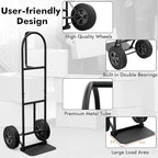 Goplus Hand Truck, P-Handle Hand Truck Dolly with Vertical Loop Handle, 10” Wheels, 15” x 9” Foldable Nose Plate, 660 LBS Capacity, Heavy Duty Metal Dolly Cart for Lifting, Moving, Delivery, Stairs