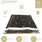 Inspired Mailers - Large Holiday Poly Mailers 14.5 x 19-50 Pack - Christmas Trees and Snowflakes (Black/Gold) - Large Holiday Mailing Envelopes