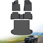 Hutisya-Floor Mats & Cargo Liner Set Fit for Kia Sportage Hybrid 2023-2025 All Weather Protection Anti-Slip & Durable TPE Full Set Liners Automotive Accessories-Black