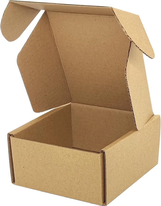 Small Brown Shipping Boxes for Small Business Pack of 25-4x4x2 inches Cardboard Corrugated Mailer Boxes for Shipping Packaging Craft Gifts Giving Products