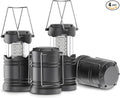 Lichamp 4 Pack LED Camping Lanterns, Battery Powered Camping Lights LED Collapsible Flashlight Portable Emergency Supplies Kit, A4GY