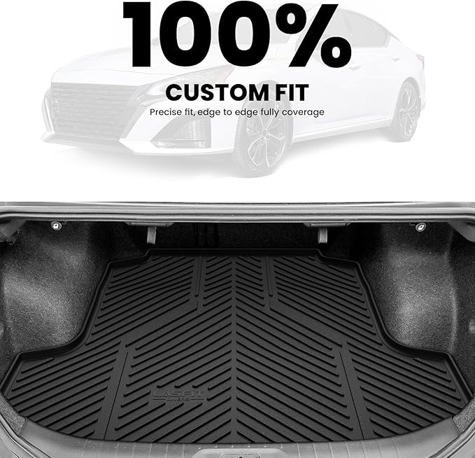 LASFIT Cargo Mat for Nissan Altima 2019-2025, All Weather TPE Custom Fit Easy Clean Durable No-Curling Trunk Mat for Altima 2019 2020 2021 2022 2023 2024 2025 Cargo Liner Cargo Tray, Black