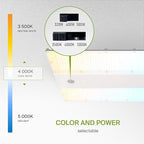 ASD LED Linear High Bay Light Fixture, Commercial Shop Lighting | 3CCT, Dimmable, Power Adjustable, DLC Premium, UL Listed | 500W 78000LM 3500-5000K 200-480V | Warehouse, Garage, Workshop Lamp | White