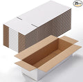 Calenzana 12x4x3 Shipping Boxes Set of 25, White Corrugated Cardboard Box for Mailing Packing Gifts Small Business