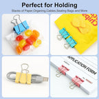 Colored Binder Clips,Medium Binder Clip 1.25 Inch (48 Pack) with Container,Color Binder Clips Medium Size, Big Paper Clips Clamps, Clips for Paperwork, for Office and Home Supplies School