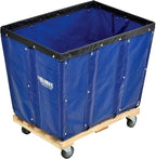 Global Industrial 12 Bushel, Blue Vinyl Basket Bulk Truck, Unassembled, 36" L x 26" W x 33-1/2"H, Rolling Laundry Cart, Commercial Material Handling Cart with 4" Casters